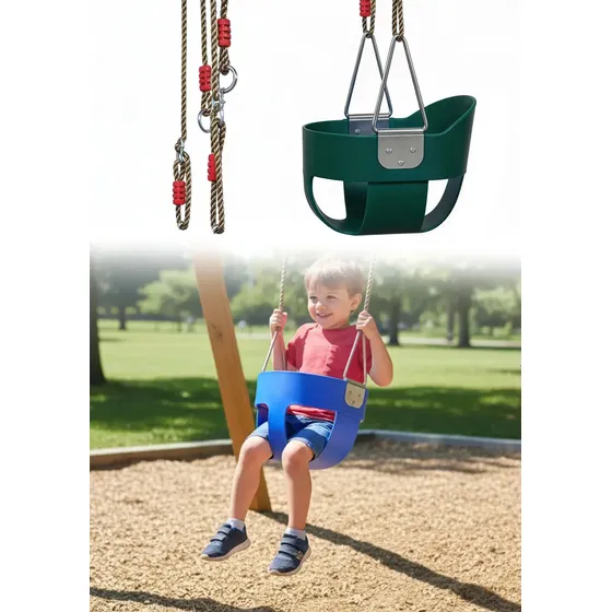 Columpio Panal Bebe Niños 2-8 Años 75 Kg Asiento Seguro Color Verde oscuro