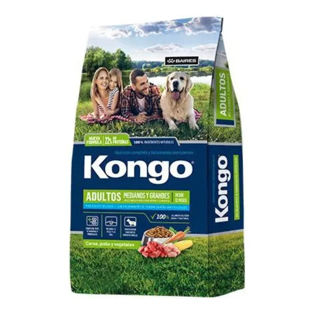 Kongo Natural Perro Adultos Med / Gde - Happy Tails 