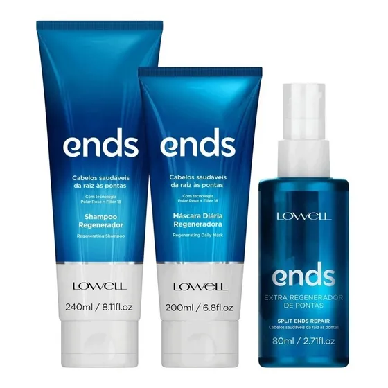 Ends Lowell Kit Shampoo Máscara + Sérum Ends Fortalecimento 