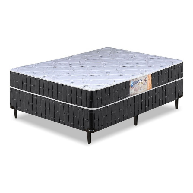 Cama Box Casal Conjugado Granada Umaflex Preto E Branco Flor Cama Box Casal Conjugado Granada Umaflex Preto E Branco Flor