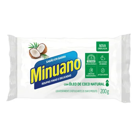 Sabão Em Pão Minuano Sabão Em Barra Coco 200 G