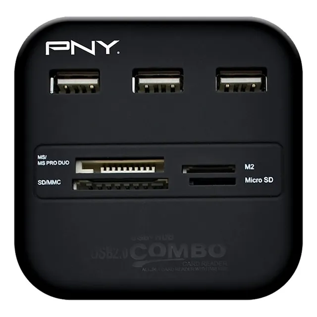 Pny Lector De Tarjetas Usb Y Flash De Múltiples Ranuras (p-u