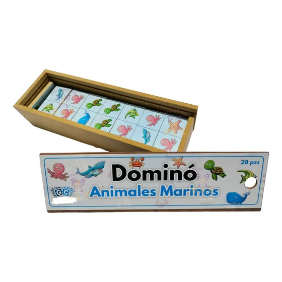 Dominó Animales Marinos - Juego De Mesa Didáctico Infantil