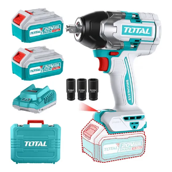 Pistola De Impacto 850nm 20v S/carbones Total Tiwli2085 Color Turquesa Frecuencia 50/60hz