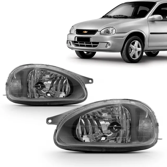 Par Farol Corsa 01 02 03 04 05 06 07 08 09 10 Moldura Cinza