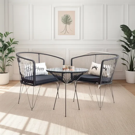 2 Sillones Gervasoni Individuales De Hierro + Mesa