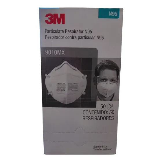 Cubrebocas N95 3M 9010 50 piezas color blanco