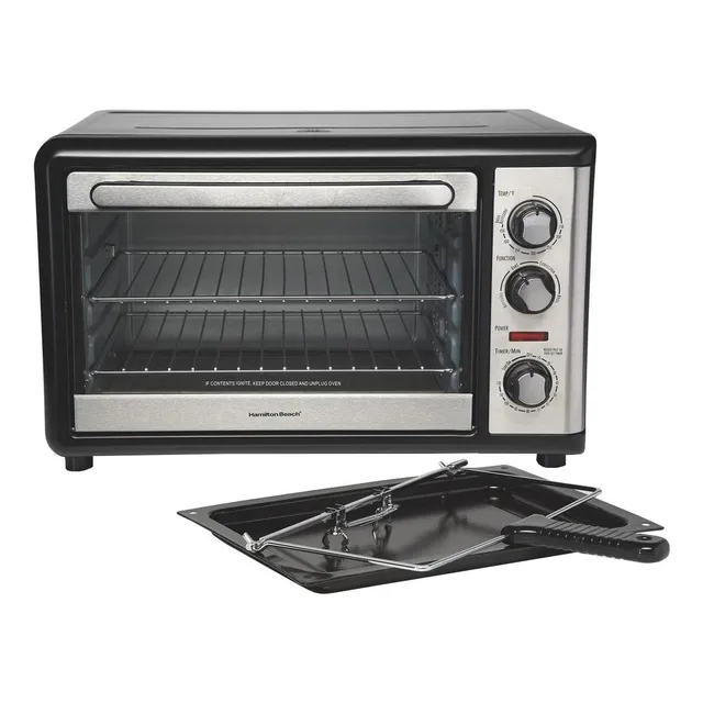 Horno de mesa eléctrico Hamilton Beach 31108 28L negro