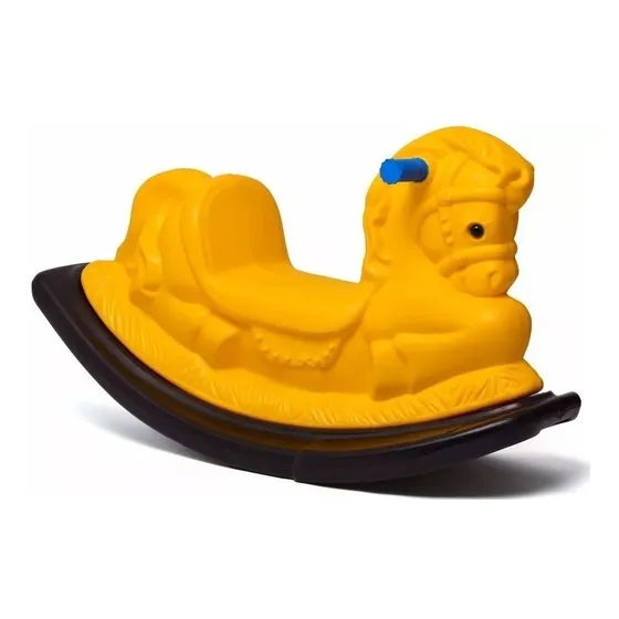 Caballito Mecedor Super Rodacross Plastico Caballo Mecedor Super Grande Reforzado Color Amarillo