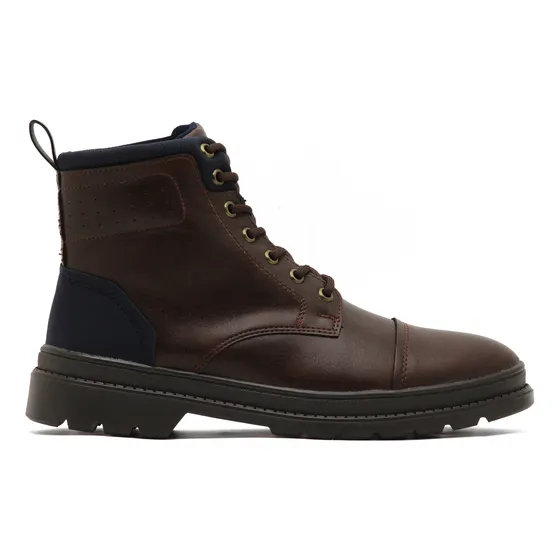 Botas Ferrato Hombre Cafe Casuales Piel Sintetica Comodas