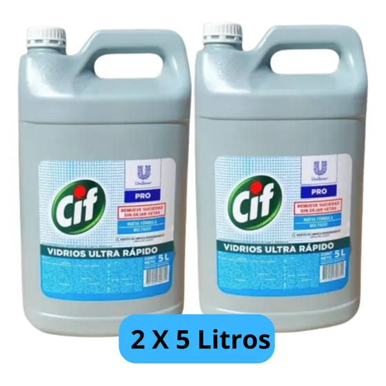 Limpia Vidrios Cif  Ultra Rápido Biodegradable 2 X 5 Litros