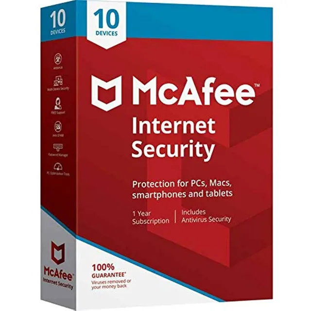 Antivirus Mcafee Internet Security 2025 1 Año 10 Dispositivo