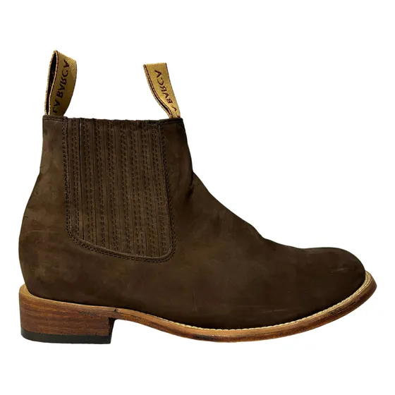 Botín Charro Casual Hombre La Barca Piel Buck Chocolate