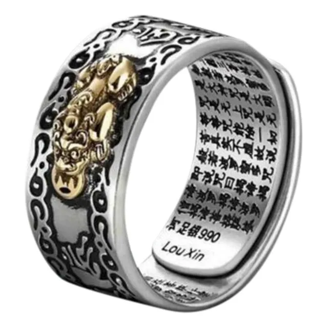 Anillo Feng Shui Pixiu Atrae La Suerte Éxito De Liderazgo