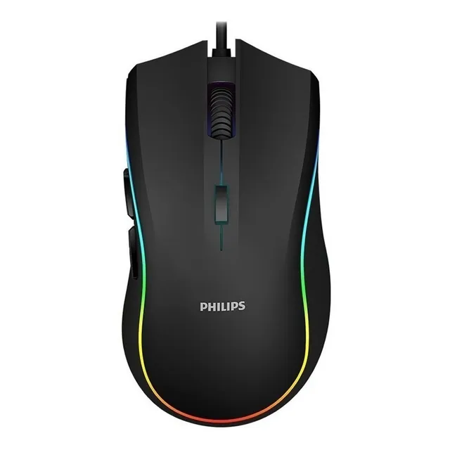 Mouse Gamer Philips G403 6400 Dpi 7 Botones Rgb Negro