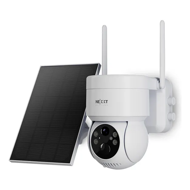 Camara De Seguridad Exterior Con Panel Solar Nexxt Nhc-op20s Color Blanco