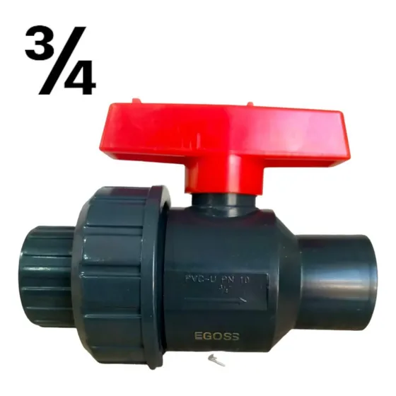 Valvula Pvc Doble Unión Roscada 3/4 Astm