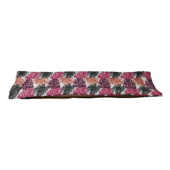 Almofada Futon 1,00 X 0,40 Cm Para Cadeira E Banco Cor Rosa E Branco