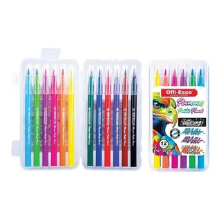 Plumones Punta Pincel X12 Lettering Offi-esco Oe-090 Plumones Punta Pincel X12 Lettering Offi-esco Oe-090