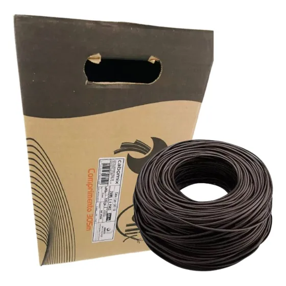 Cabo Cftv Cat5 Cabomix 305m Preto P/ Rede E Alarme 8 Vias