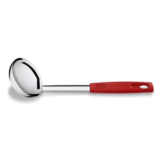 Cucharon De Acero Inoxidable Brinox Asti 29 Cm Color Rojo