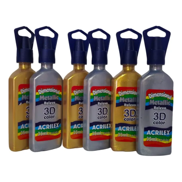 Pintura Dimensional Relieve 3d Metálico / 35 Ml Acrilex