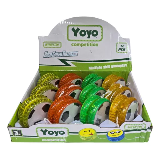 12 Yoyos De Fútbol Con Luz Juego
