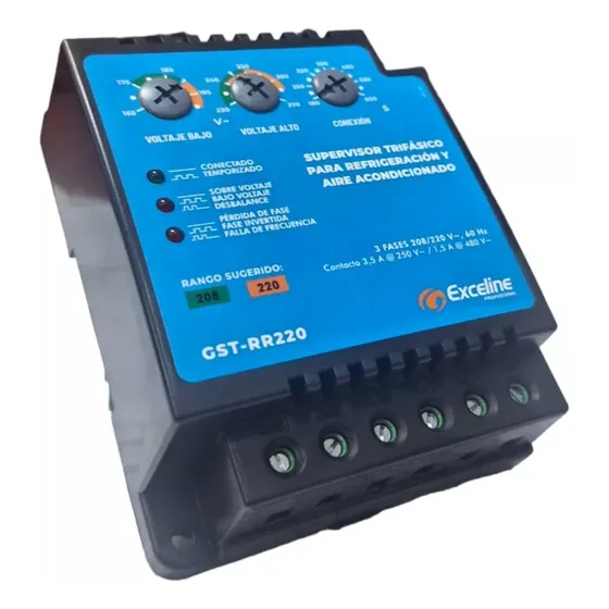 Supervisor Trifásico De Voltaje Exceline 208/220v - 440/480v