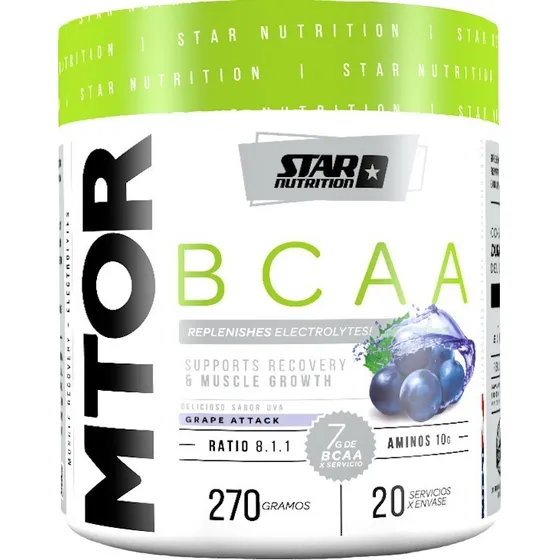 Mtor Bcaa 270g Formula Mejorada Star Nutrition Sabor Grape Attack