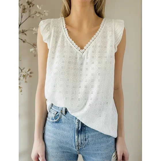 Blusa Lulyna Fibrana Y Brodery Escote Mujer Dama