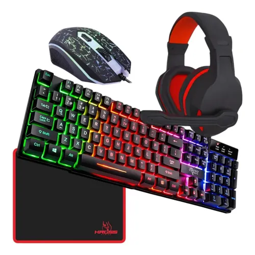 Kit Gamer XZone GTC-02 com Teclado, Mouse, Headset e Mousepad USB