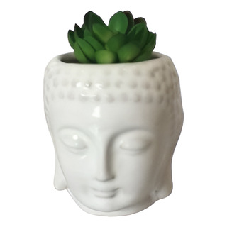 Maceta Cabeza Buda Blanca Escritorio Minimalista Yoga Maceta Cabeza Buda Blanca Escritorio Minimalista Yoga