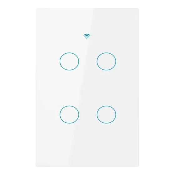 Interruptor Wifi Inteligente 4 Botones Triple Sin Neutro 