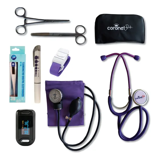 Kit / Set Enfermeria Completo Con Oximetro, Lazo Y Linterna