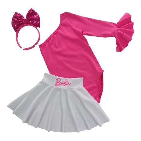Outfit Barbie Para Niñas, Cumpleaños, Conjunto, Bodies, Lazo