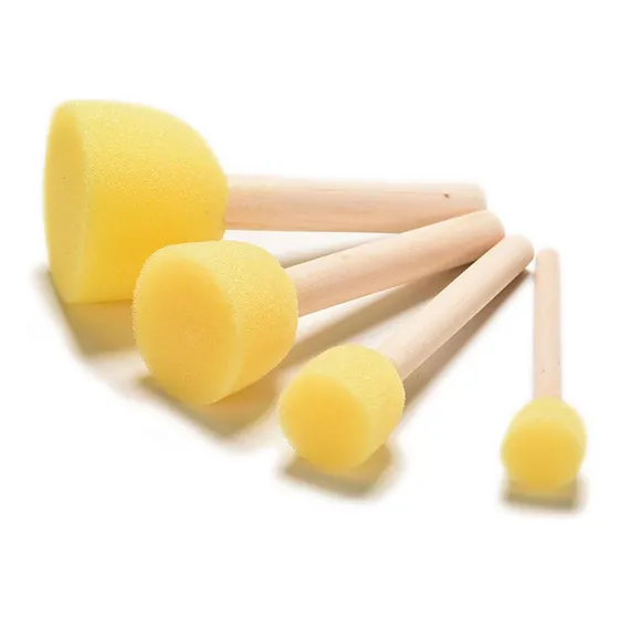 Kit 4 Pincel Mousse Esponja Batedor 4 Tamanhos Artesanato