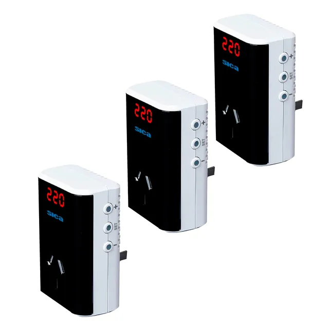 Protector De Tensión Digital Sica De Enchufar 10a Pack X 3u