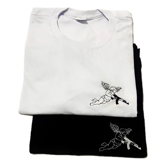 Camiseta Camisa Masculina Anjo De Ak47 Bordado