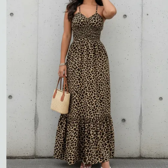 Vestido Lastex Alcinha Leve Decote V Feminino Longo Moda