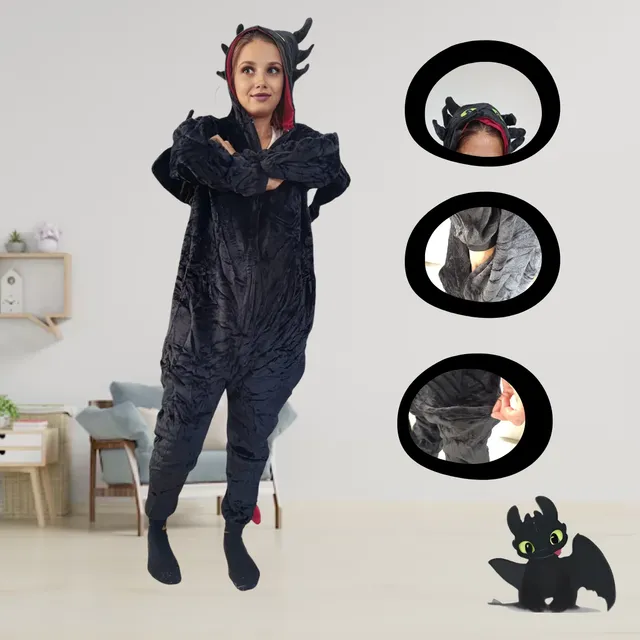 Pijama Mameluco Dinosaurio Chimuelo Disfraz Unisex Adulto
