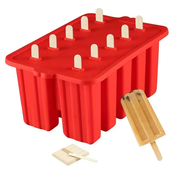 Moldes De Silicona Para 10 Paletas De Helado, 10 Espacios