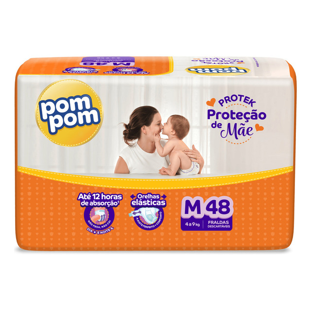 Fralda Pom Pom Protek Proteção De Mãe Mega M - 48 Unidades Gênero Sem Gênero Fralda Pom Pom Protek Proteção De Mãe Mega M - 48 Unidades Gênero Sem Gênero