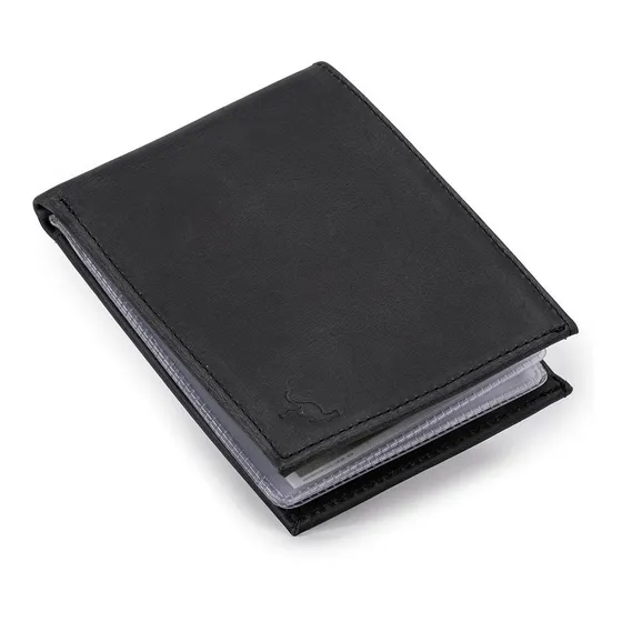 Carteira Luxo Couro Legítimo Rg/cnh/cédulas/cartões/moedas Cor Preto
