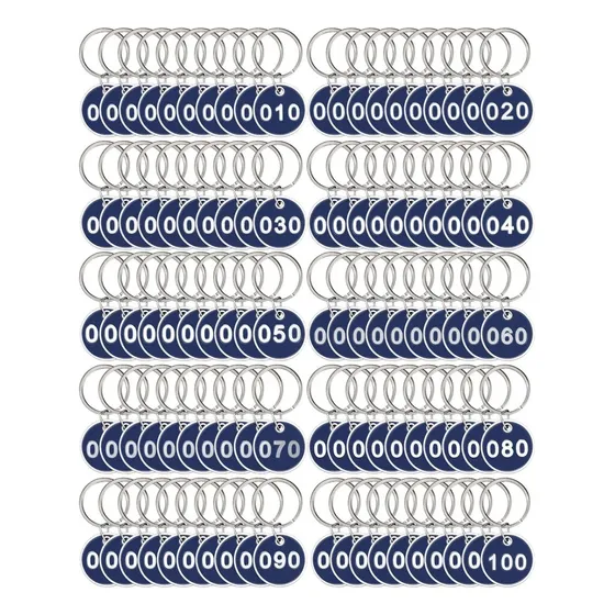 100 Llaveros De Plastico - Etiquetas De Identificación 