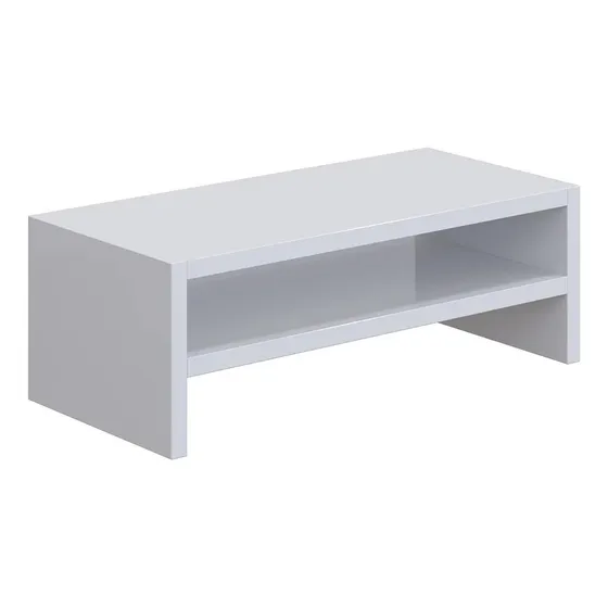 Suporte Para Monitor Mdf 33cm Duplo Notebook Pc Gamer Branco