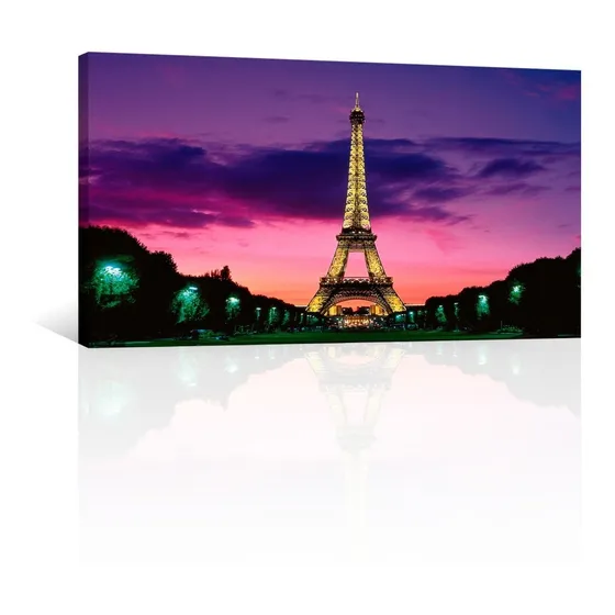 Cuadro Decorativo Canvas Urbano Paris Torre Eiffel De Noche