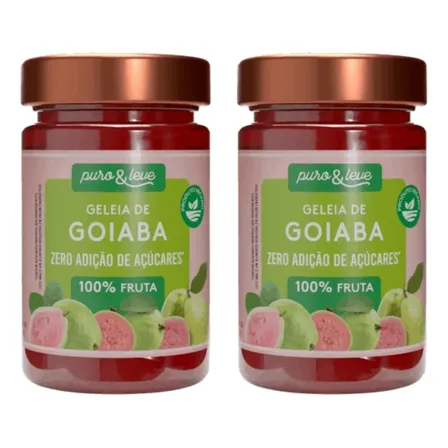 Kit 2 Geleia De Goiaba 100% Natural Zero Açúcar 230gr