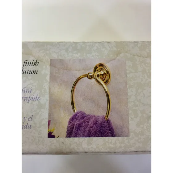 Toallero De Mano Aro Metal Laqueado Dorado