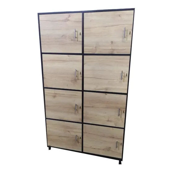 Locker Metal Madera De 8 Puestos