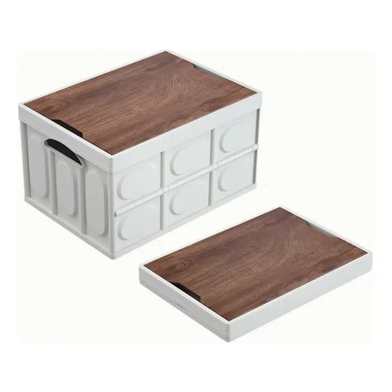 Caja organizadora plegable para acampar con tabla para carne, 20 L | Cuotas sin interés